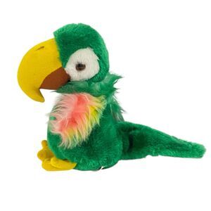 Vintage KAMAR Stuffed Animal PARROT Plush Bird Green